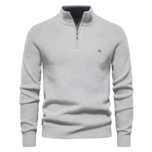 Pull zippé en coton pour hommes