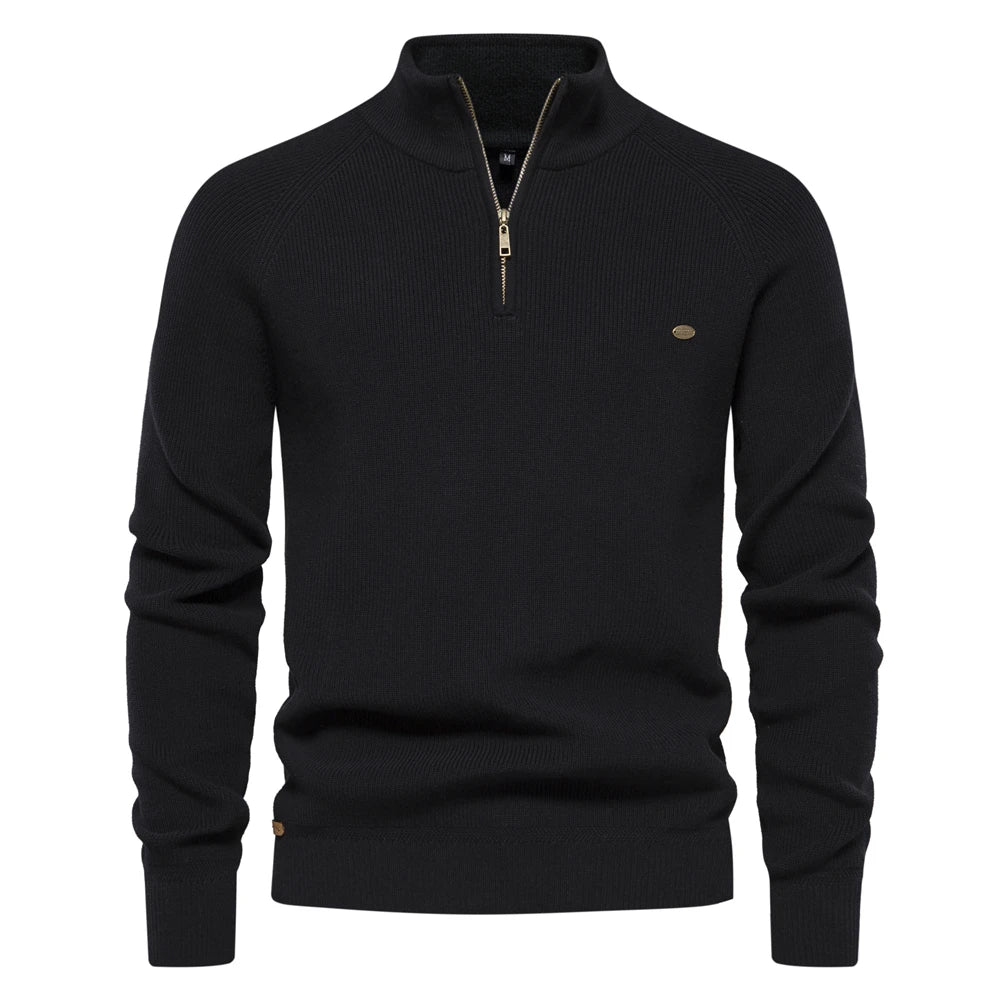 Pull zippé en coton pour hommes