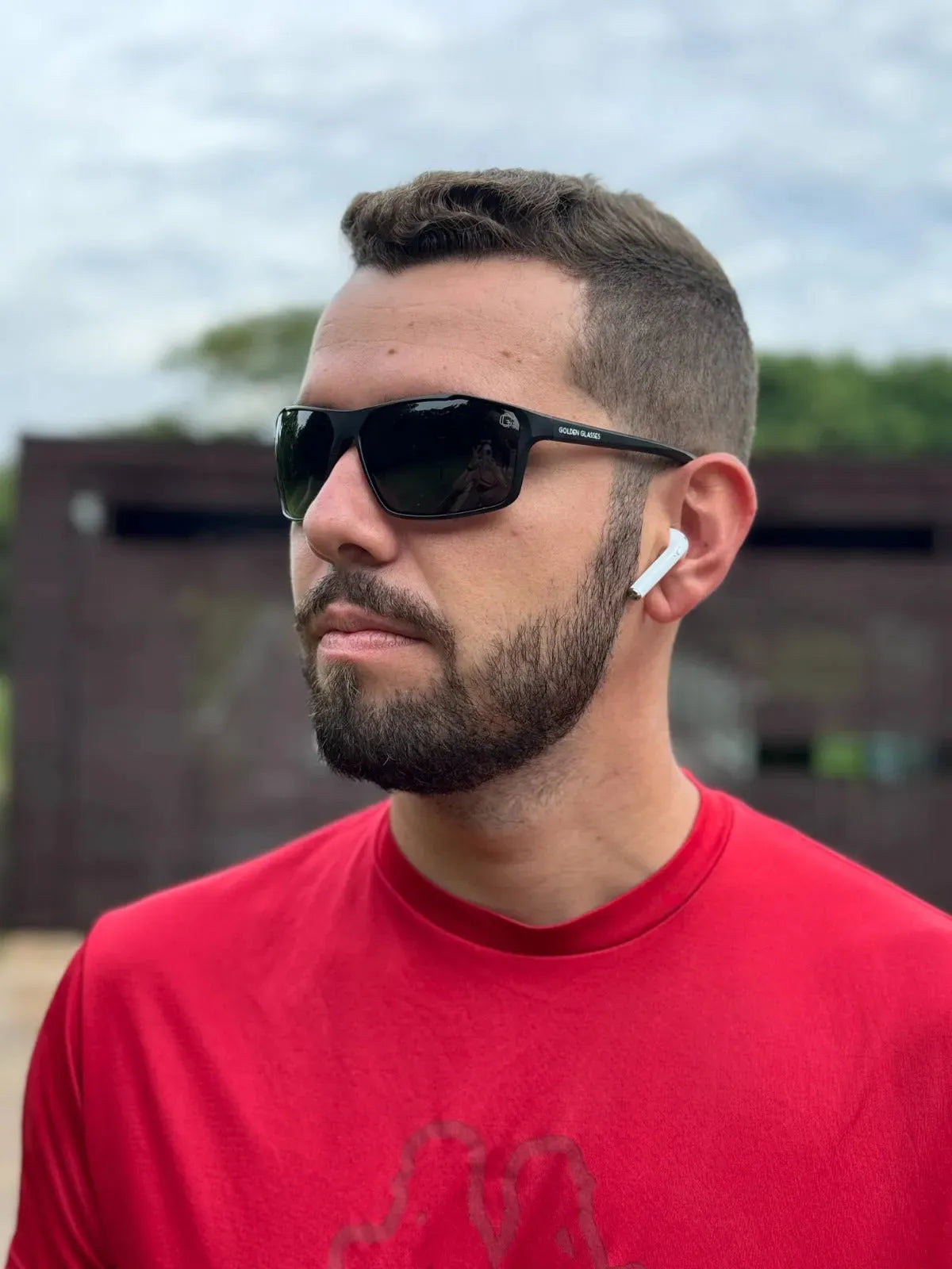 Lunettes de soleil de sport noires polarisées pour hommes