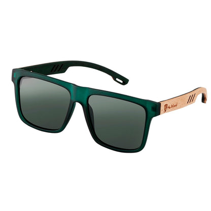 Lunettes de soleil en bois polarisées pour hommes avec design carré