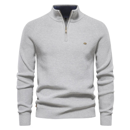Pull zippé en coton pour hommes