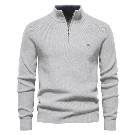Pull zippé en coton pour hommes