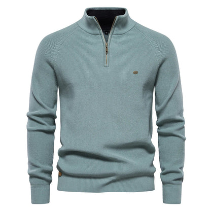 Pull zippé en coton pour hommes