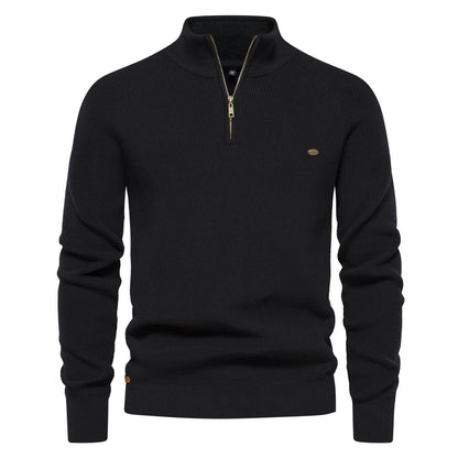 Pull zippé en coton pour hommes