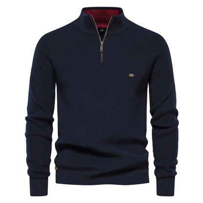 Pull zippé en coton pour hommes