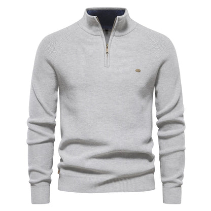 Pull zippé en coton pour hommes