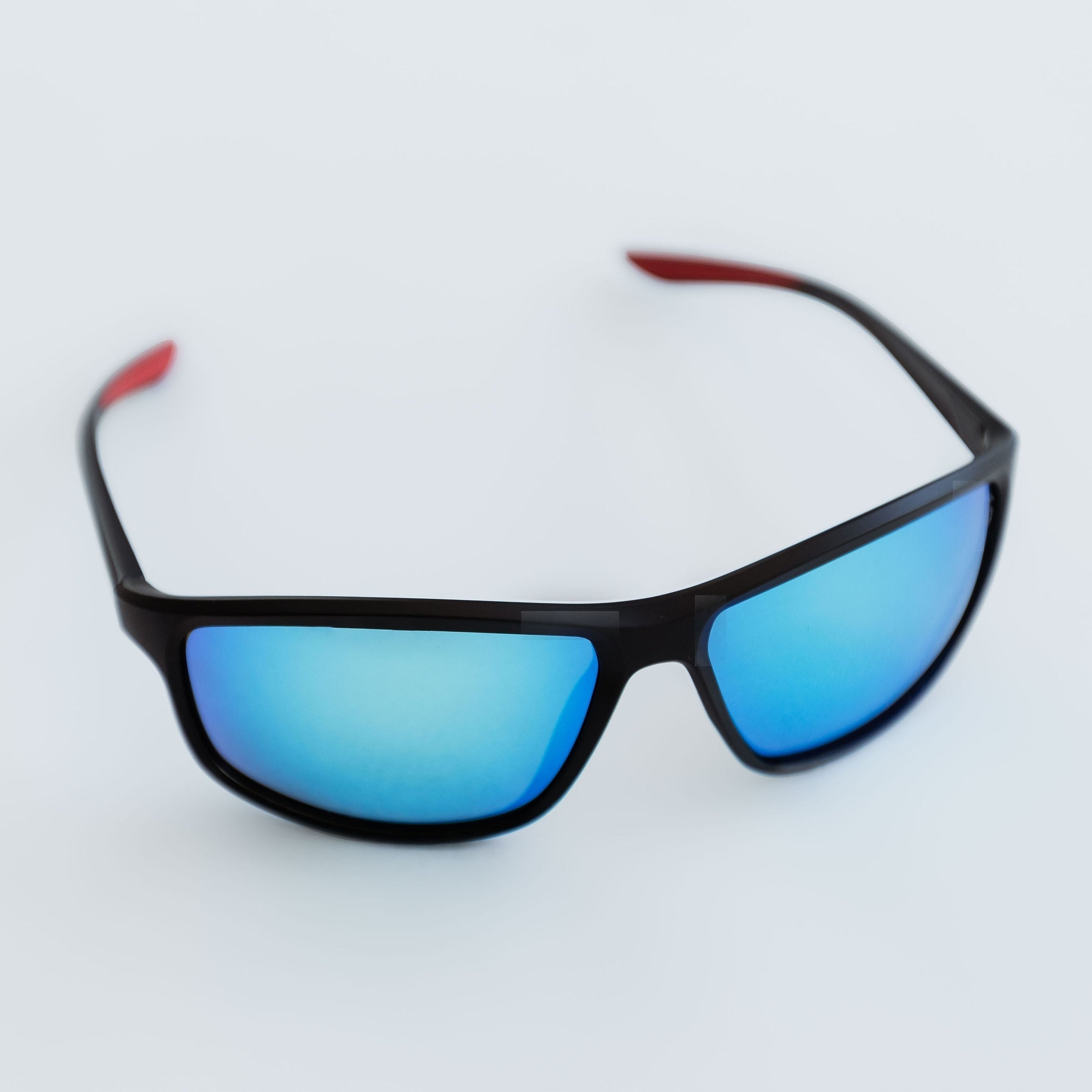 Lunettes de soleil de sport polarisées noires et bleues pour hommes