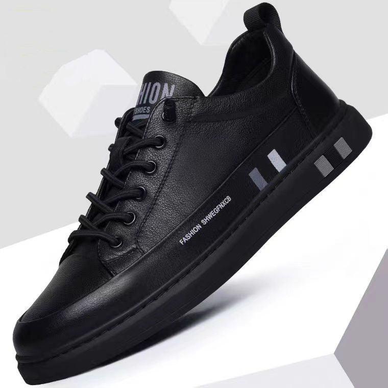 Baskets en Cuir pour Hommes Plates