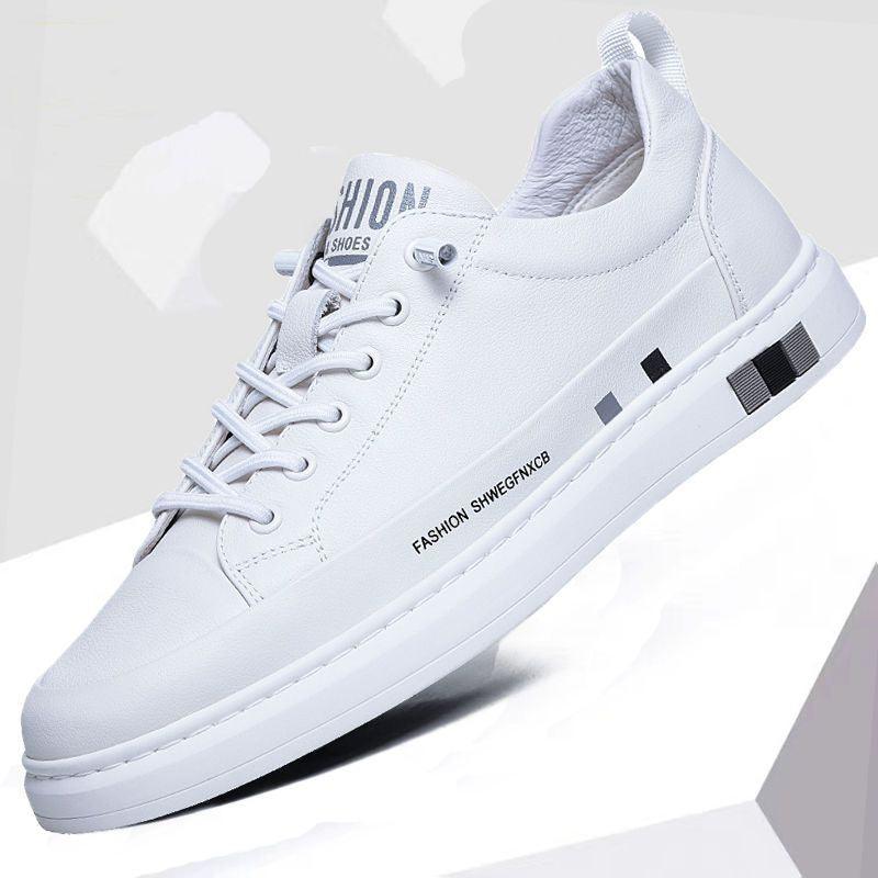 Baskets en Cuir pour Hommes Plates